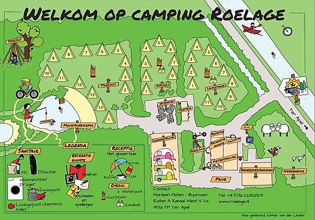 Plattegrond camping Roelage - Camping Roelage Westerwolde